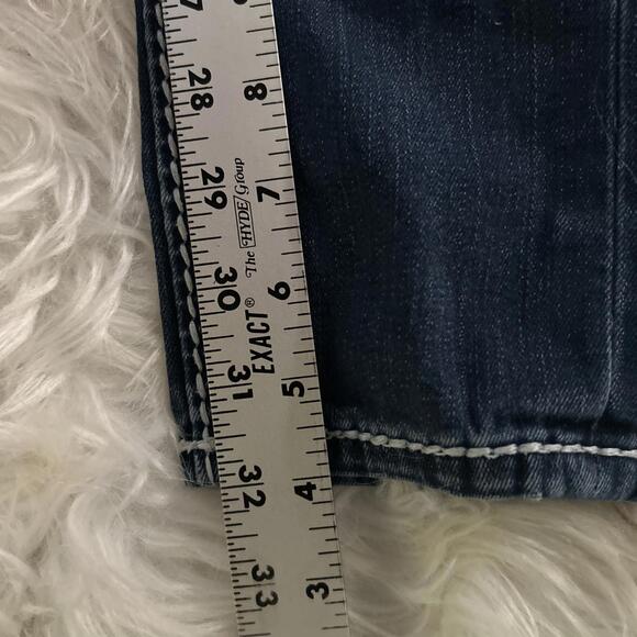 Rock Revival BETTY Jeans Womens 25 Skinny Mid-Rise Embellished Distressed READ - Picture 7 of 14